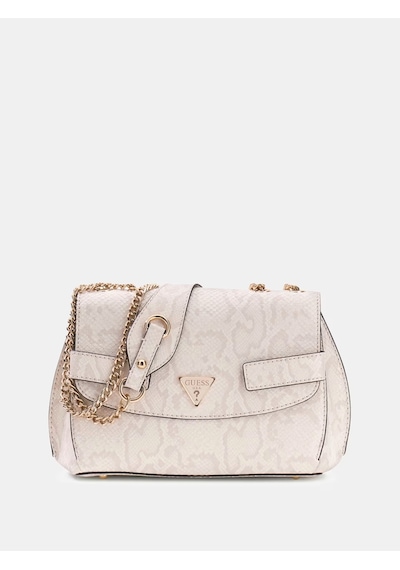 Guess Serenova Animal-print Kadın Omuz Çantası Hwkg8091210 Krem