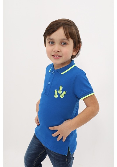 Toontoy Kids Toontoy Erkek Çocuk Nakışlı Tişört Saks
