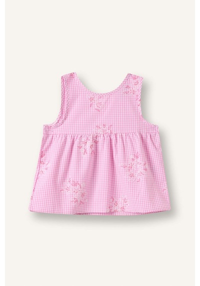 Defacto Çiçek Desenli Poplin Kısa Kollu Pembe Gömlek Kız Bebek H9296a526hspn171 Pembe-pn171