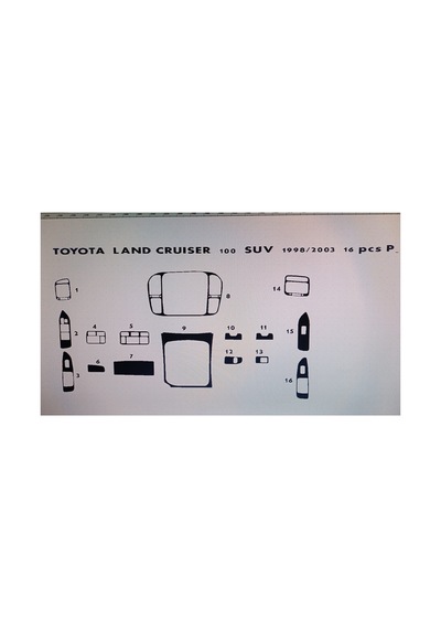 Toyota Landcruz 100 1998 16 Parça Torpido Kaplama Renk Ceviz