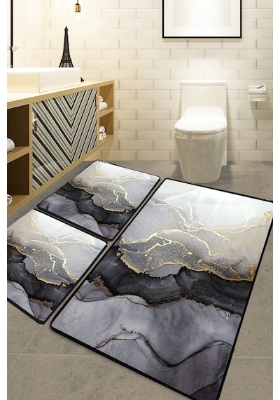 Olsade 3'lü Set Banyo Halısı Djtbanyo Renkli