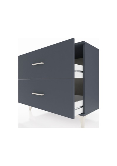 Kronos Şifonyer 2 Çekmeceli 88x59x80 Antrasit-antrasit Antrasit