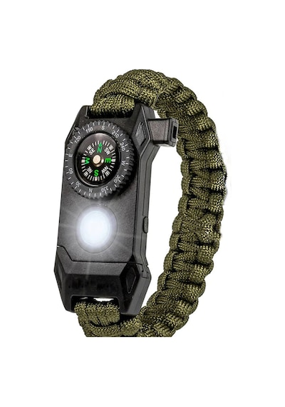 Paracord Bileklik- Pusulalı Led Işıklı Kamp Outdoor Çok Renkli