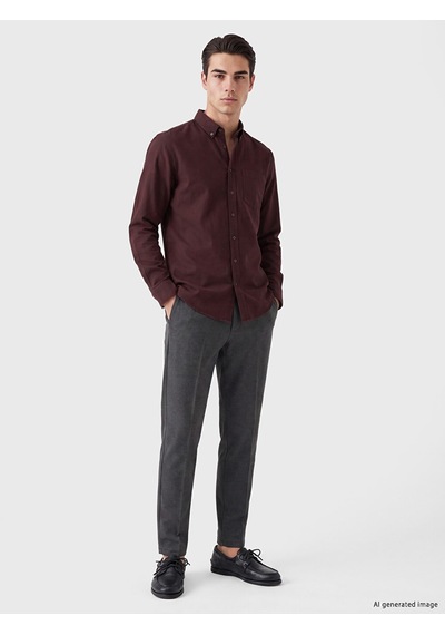 Lcwaıkıkı Classic Mürdüm Regular Fit Oxford Erkek Gömlek