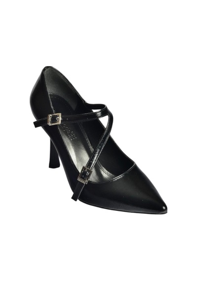 Fox Shoes V820467260 Siyah Rustik Kalın Topuklu Kadın Ayakkabı Siyah
