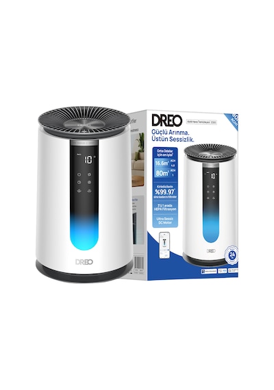 Air Purifier 338s Akıllı Hava Temizleyici, Hepa Filtre, Pm2.5 Sensör, 18 Db, 80 M², Rgb Işık, Aroma Pedi Beyaz