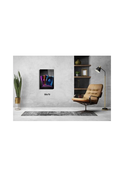 Neon Işıklı Aslar Dolar Cam Tablo Pct0823 Modern Dekorasyon Temalı Dekoratif Duvar Tablosu, Salon, Ev Ve Ofis Dekoru,