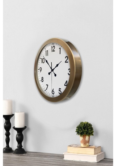 36 Cm Eskitme Metal Standart Duvar Saati