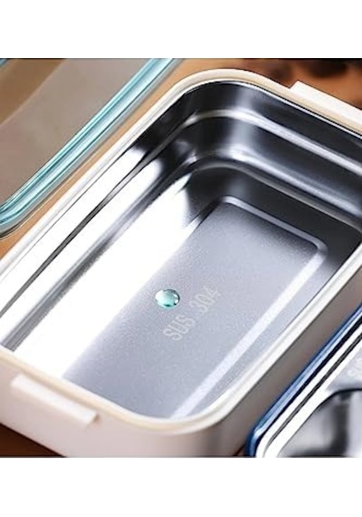 Bento 1600ml Lunchbox 2 Katlı Çelik Sefer Tası Yemek Kutusu Mor Bakır