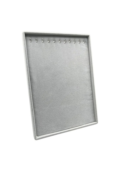 Yerli Üretim Süet Kumaş Gri Renk 34/24 Cm Ayaklı Kolye Sergileme Standı Çok Renkli