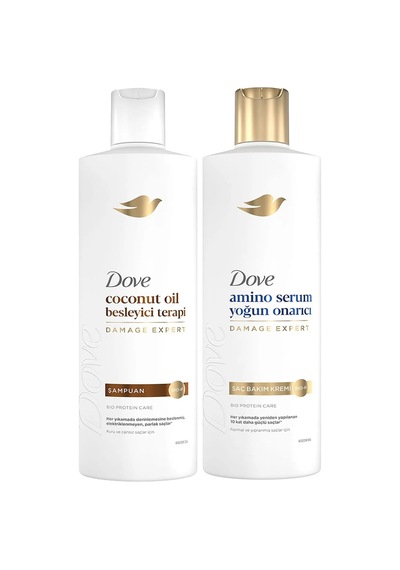 4 Adet Dove Şampuan Coconut 375ml & Dove Saç Bakım Kremi Amino 350ml