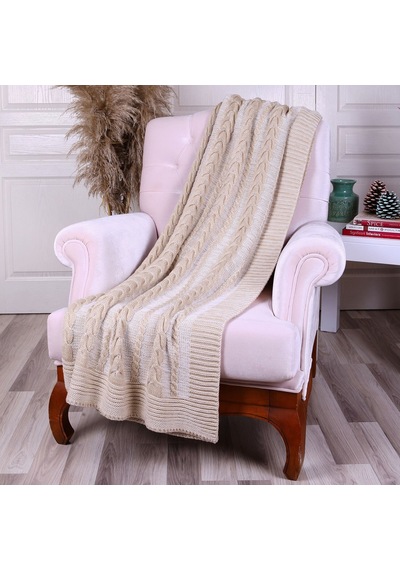 Betires Home Ta14010 Örgü Koltuk Şalı Bej