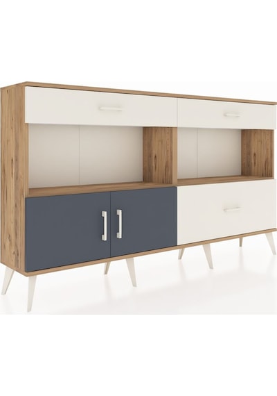 Arges Konsol 2 Raflı 3 Çekmeceli 2 Kapaklı 176x30x99 Çam-antrasit Çam-antrasit/aytaşı Arges Konsol 2 Raflı 3 Çekmeceli 2 Kapaklı 176x30x99 Çam-antrasit Çam-antrasit/aytaşı
