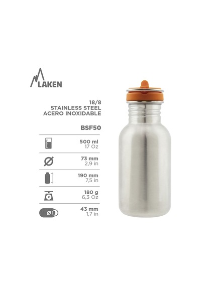 Laken Şişe Acero T.flow 0,5l Dınos Paslanmaz Çelik Çok Renkli