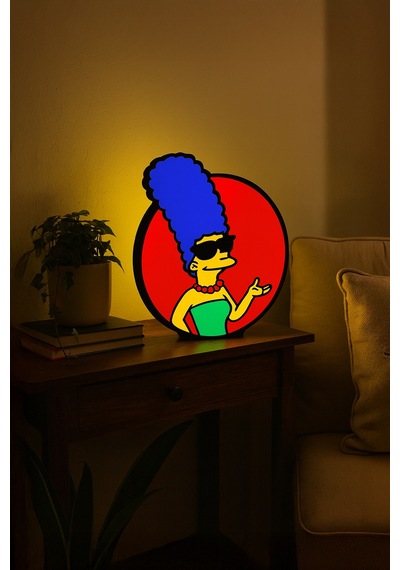 Marge Simpson Tasarımlı Gece Lambası Dekoratif Aydınlatma Çok Renkli