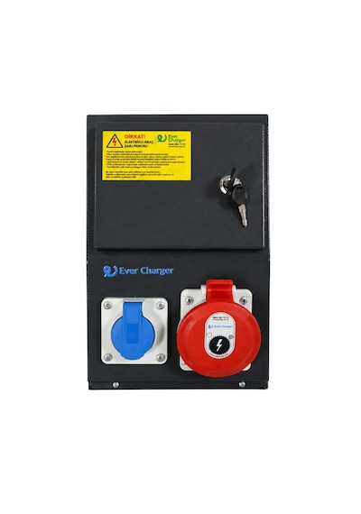 Ever Charger Trifaz Elektrikli Araç Kombibox Metal, A Tipi Kaçak Akım Röleli Ve Sigortalı 22 KW