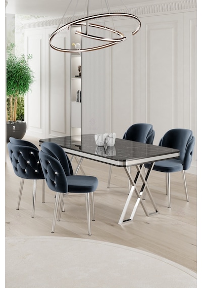 Canisa Rigel Serisi 80x130 Lak Panel Siyah Mermer Desen Masa Takımı Krom Ayaklı 4 Antrasit Sandalye Masa Siyah Mermer Desen Sandalye Antrasit Canisa Rigel Serisi 80x130 Lak Panel Siyah Mermer Desen Masa Takımı Krom Ayaklı 4 Antrasit Sandalye Masa Siyah Mermer Desen Sandalye Antrasit