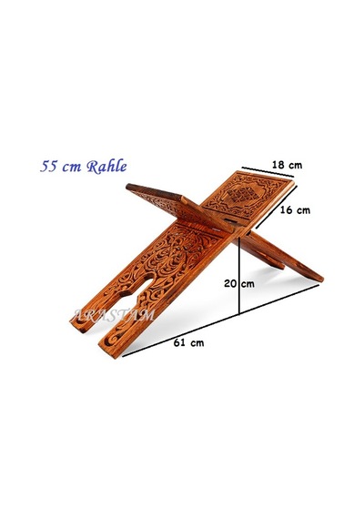 Selçuklu Ahşap Oyma Desenli Rahle Orta Boy 55/18.5 Cm+ Bizde