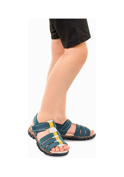 Kiko Kids Erkek Çocuk Sandalet Arz 2358 Petrol - Sarı
