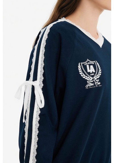 Defacto %100 Pamuk Oversıze Baskılı Sweatshirt G8034AX26SP