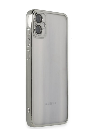 Samsung Galaxy A05 Uyumlu Kılıf Lensli Silikon - Gümüş