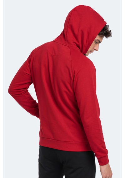 Slazenger Freewıll Erkek Kapüşonlu Cepli Bordo Sweatshırt