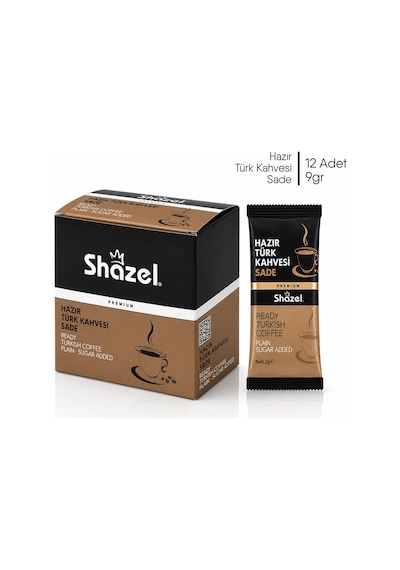 Shazel Hazır Türk Kahvesi Sade - 7 Gr X 12 Adet Kutu
