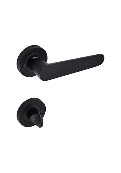 Sese Ada Modeli Rozetli Wc Kapı Kolu Siyah 200-204r-02-02