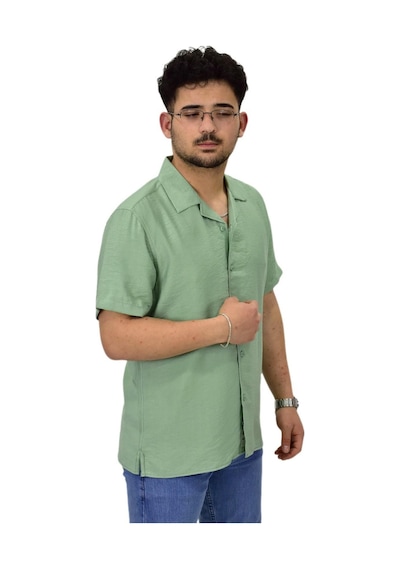 Erkek Spor Silim Fit Kısa Kol Gömlek G5031 Bgl-st04497 Mint
