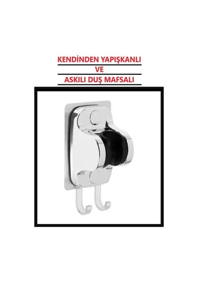 Duş Mafsalı Yapışkanlı Askılı Lif Havlu Asma Duş Başlığı Tutacağı Banyo Duşakabin Çok Renkli
