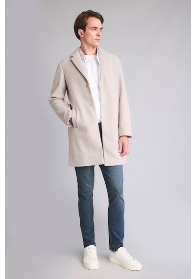 Defacto Regular Fit Çentik Yaka Düğmeli Kaşe Parka H2722ax26augr207 Gri-gr207