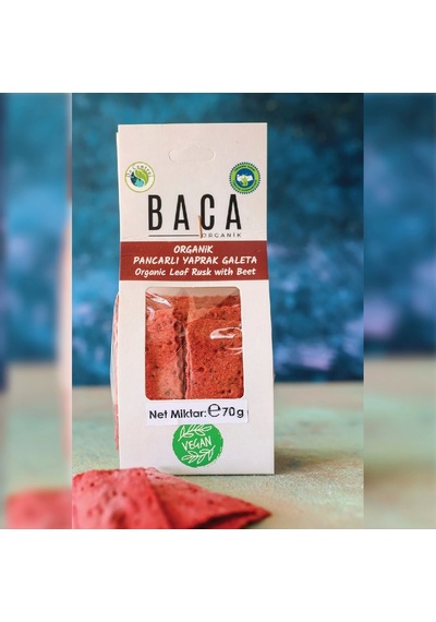 Baca Organik Organik Pancarlı vegan Yaprak Galeta 55 G