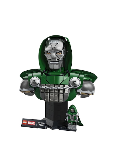 LEGO® ǀ Marvel Doktor Doom Büstü 76345 - Yetişkinler için Minifigür İçeren Dekoratif Model Yapım Seti (379 Parça)