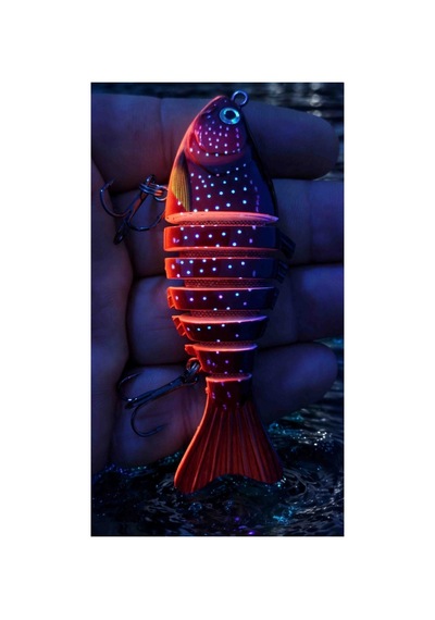 7 Parçalı Eklemli Swimbait At Çek 15 Gr 10 Cm Kırmızı Siyah Yüzüşlü 3d Gözlü Çift Üçlü Iğneli
