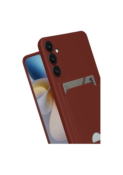 Storeşahin Samsung Uyumlu Galaxy S24 Fe Kılıf Kelvin Kartvizitli Silikon - Bordo Shn0720