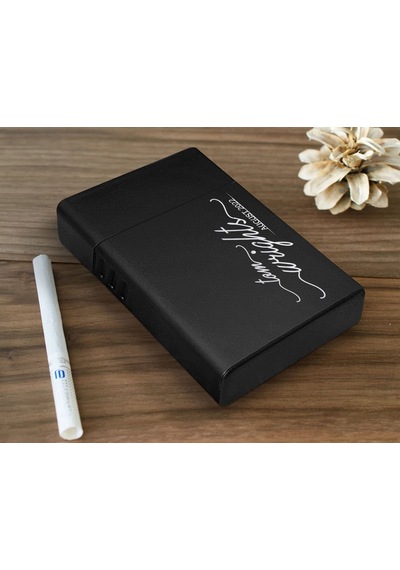 Bk Gift Kişiye Özel İsimli Tarihli Siyah Metal Sigara Tabakası 10