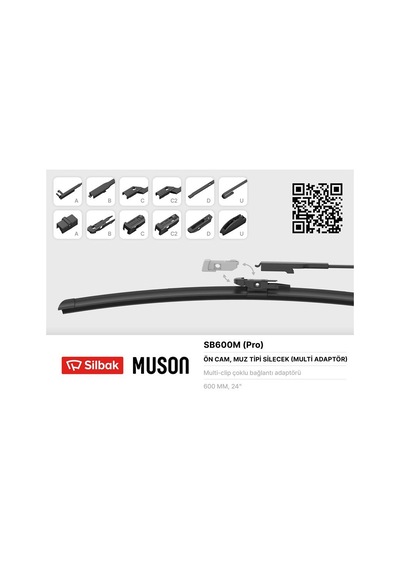 Ilkeshop Silecek Süpürgesi Muz Tipi 600mm A, B, C, D Ve U Tip Kollara Uygun Silecek Süpürgesi