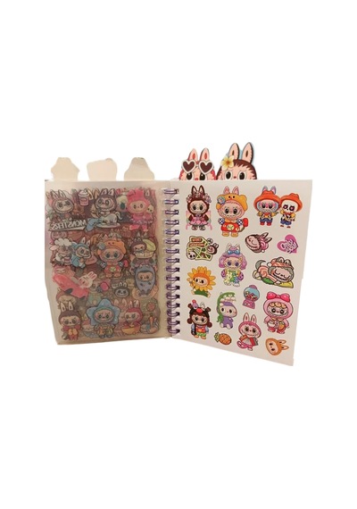 Kawai Sticker Defter 16 Sayfa Sticker 8 Sayfa Not Defteri Anahtarlık 250 Çok Renkli