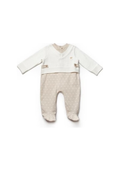BabyCosy Organic Wear Babycosy Organik Tulum Patikli Ekru - Vizon Bej - Ekru