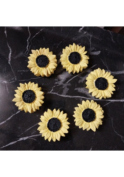 Bernami Mumluk Şamdanpinterest Buzdolabı Magnet Ayçiçeği Hediyelik Dekoratif Aksesuarlar - 6 Adet Diğer