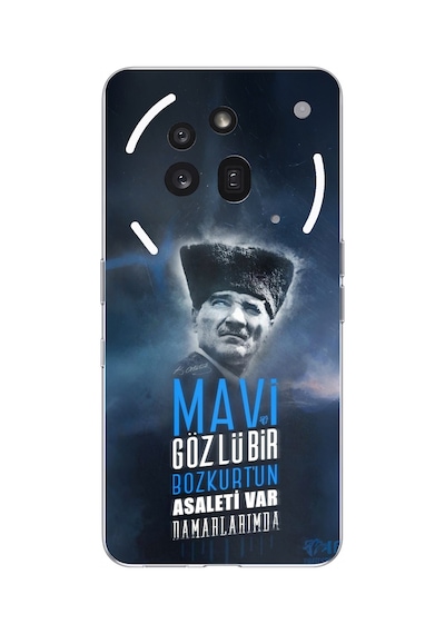 Nothing Phone 3a Pro Uyumlu Atatürk Temalı Asalet Ve Bozkurt Baskılı Silikon Kılıf
