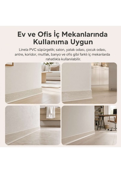 Linela Suya Dayanıklı Pvc Süpürgelik 8 Cm - Brisbane Meşe - Lnl408