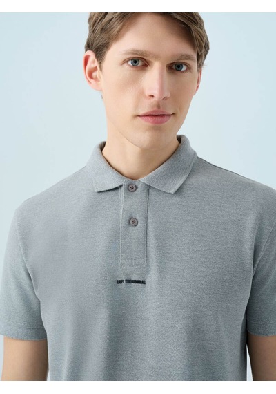 Loft Regular Fit Gri Erkek Polo Yaka T-shirt Lf2036745