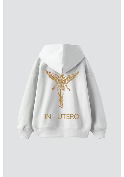 Nirvana Sırt Baskılı Unisex Oversize Beyaz Beyaz