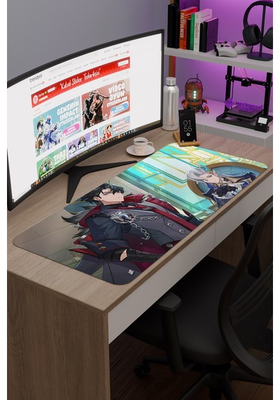 Wriothesley Genshin Impact Anime Gacha V4 - 90x40 Xxl Gaming Mouse Pad Fare Altlığı