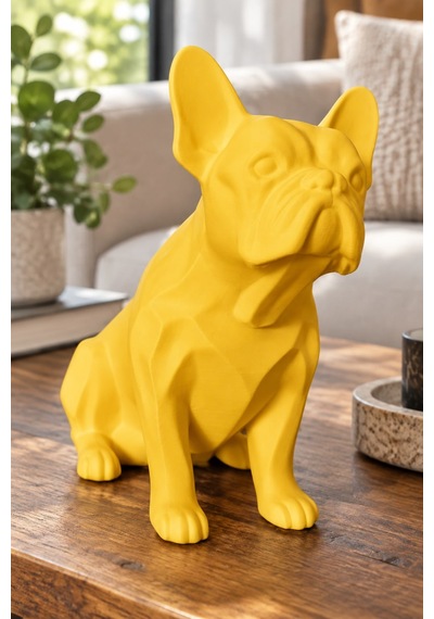 Fransız Bulldog Figürlü Dekoratif Biblo - 19cm 66611770
