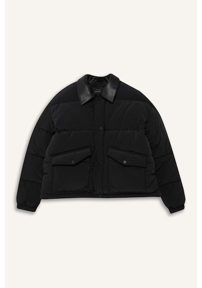 Defacto Su Geçirmez Regular Fit Polo Yaka Mont F2822ax25wnbk27 Siyah