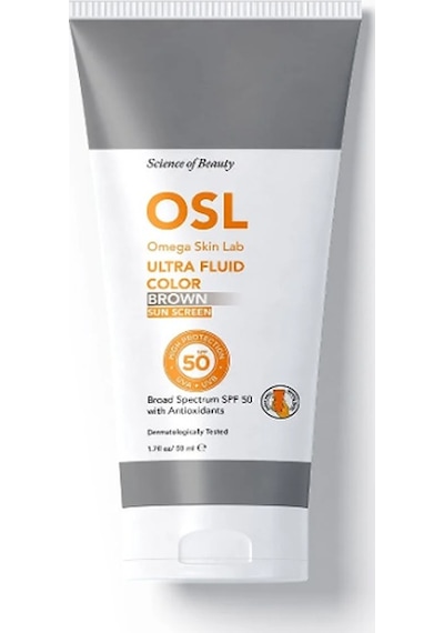OSL Omega Skin Lab Koyu Tenliler İçin Koruyucu Renkli Güneş Kremi Brown Color SPF50 50 ML