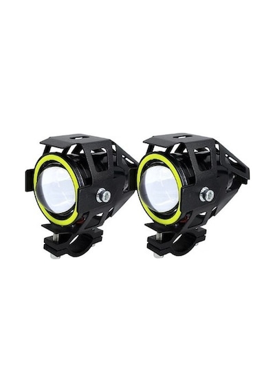 U7 MOTOSİKLET SİS FAR LED MERCEKLİ ANGEL LED (2 ADET) 3 MODLU