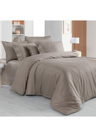 Sarev Monochrome Mocha %100 Pamuk Saten ''300 Tc" Nevresim Takımı Ksv7 Kahverengi